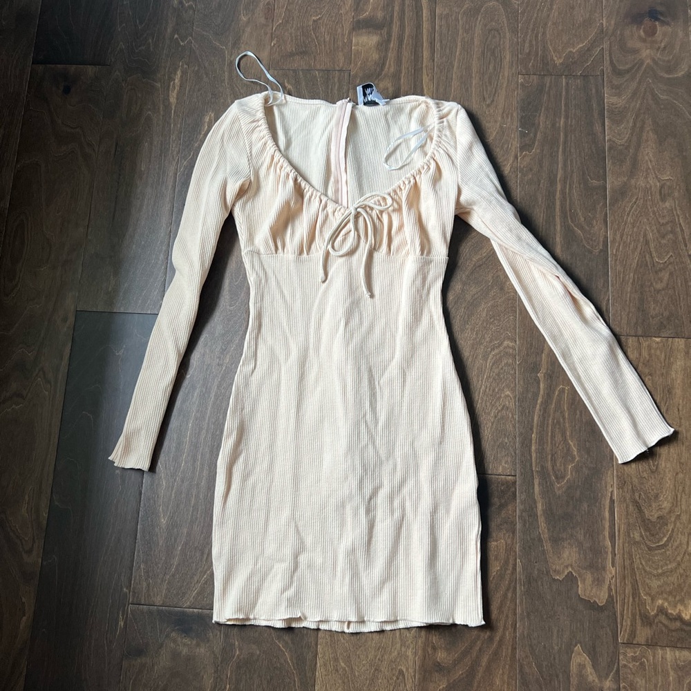 Princess Polly Cream Long Sleeve Dress